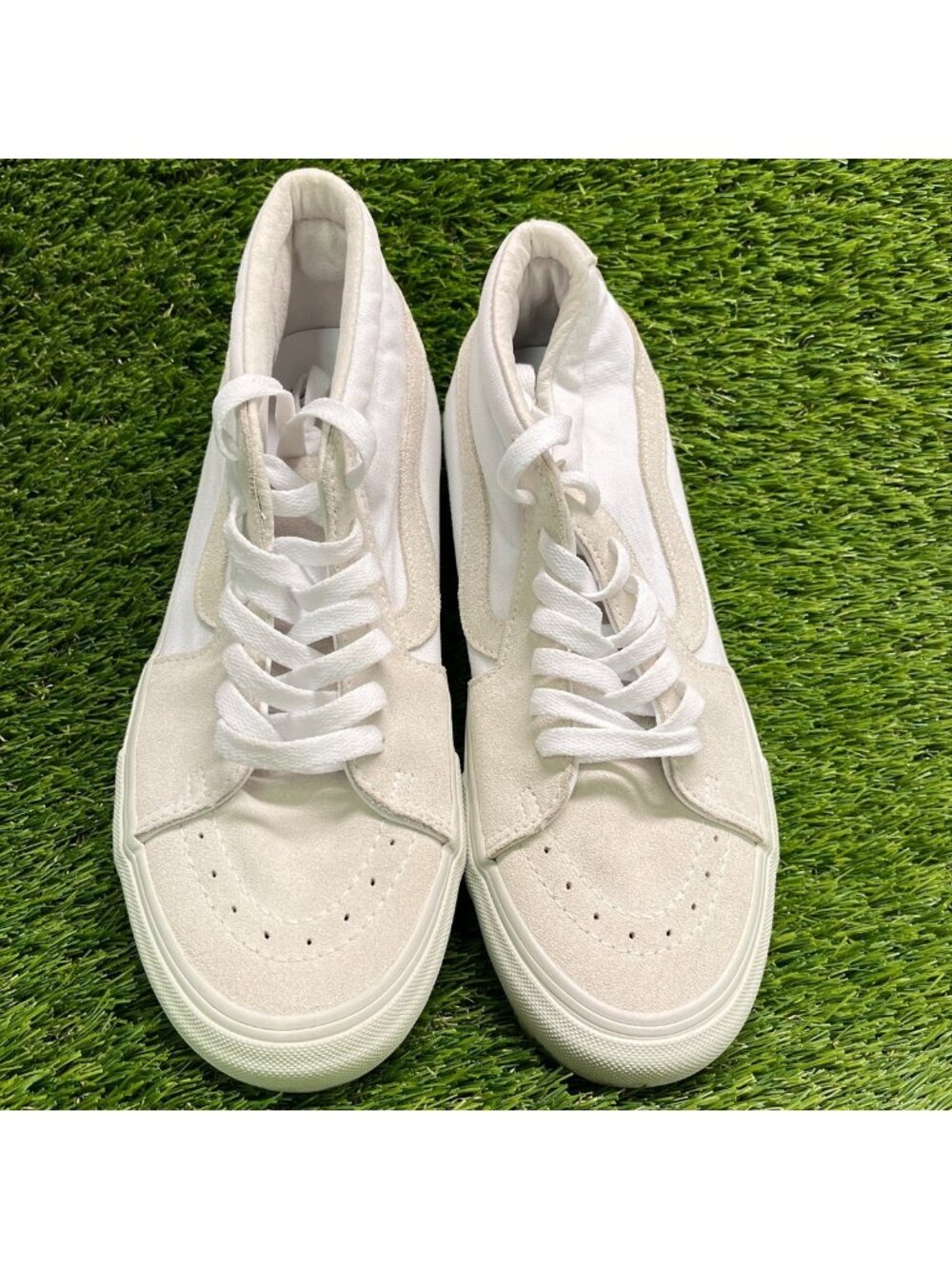 Vans Sk8-Mid VLT LX Womens Size 8.5 Mens 7 Beige White Athletic Shoes Sneakers - Picture 5 of 10